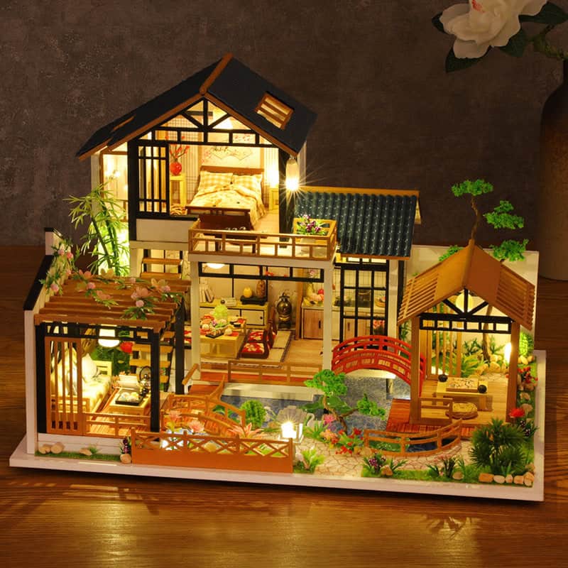 Maquette en bois maison japonaise luxueuse