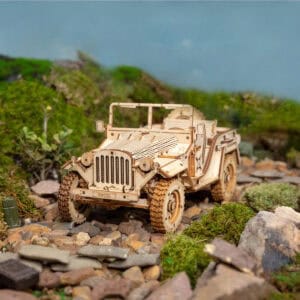Maquette en bois voiture Vintage Jeep de l’armée