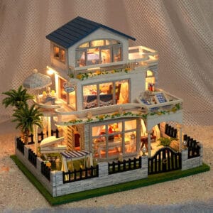 Maquette Mini villa au bord de la mer en bois