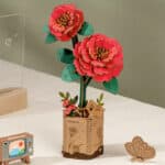 Puzzle 3d en bois Camélia Rouge