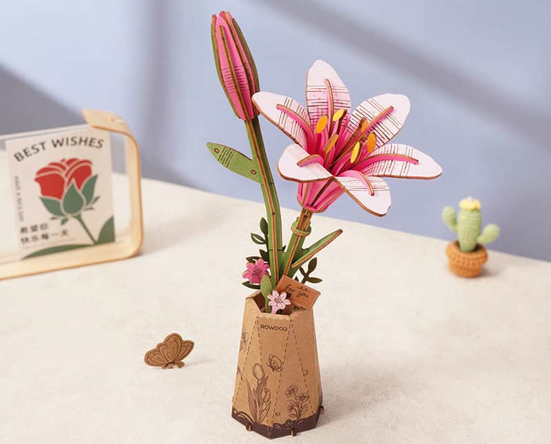 Puzzle 3d en bois Lys Rose