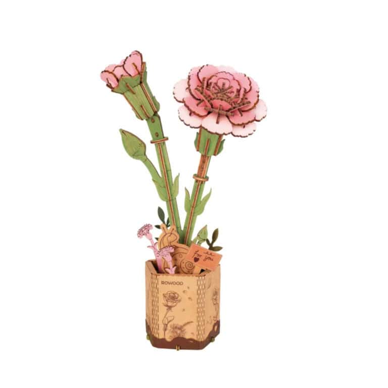 Puzzle 3d en bois Œillet Rose