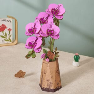 Puzzle 3d en bois Orchidée