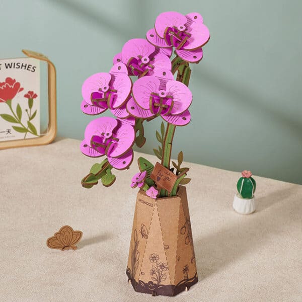 Puzzle 3d en bois Orchidée