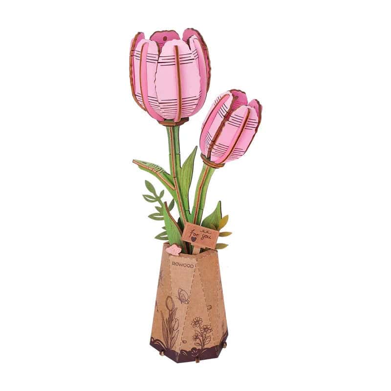 Puzzle 3d en bois Tulipes Roses