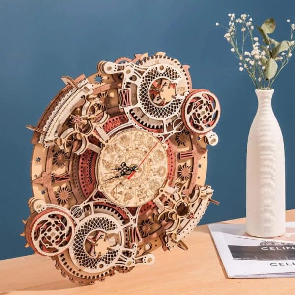 Puzzle 3D horloge murale du zodiaque en bois