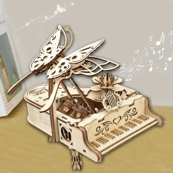 Puzzle 3D piano en bois avec boîte à musique