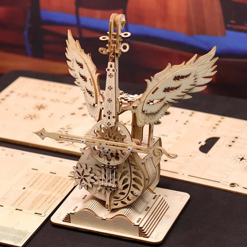Maquette en bois miniature avec musique Instrument de l'ange Violoncelle