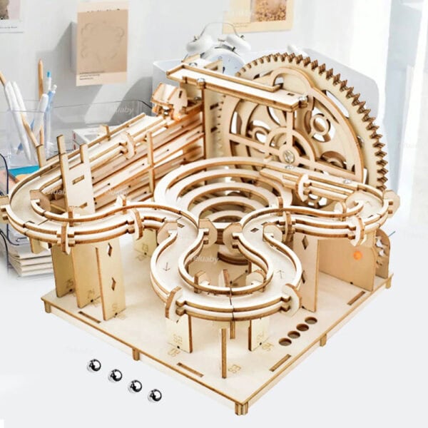Puzzle 3D en bois circuit à billes