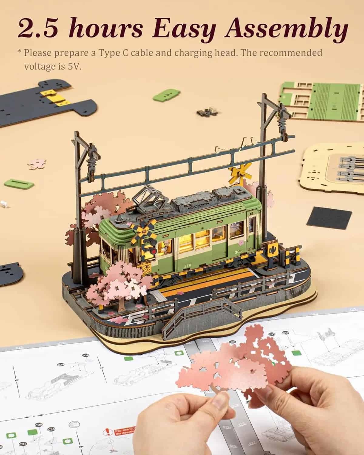 Puzzle 3D en bois Voyage de sakura