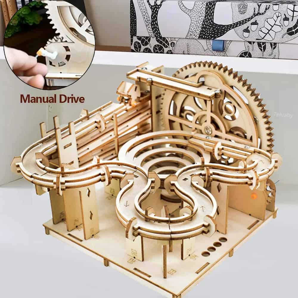 Puzzle 3D en bois circuit à billes