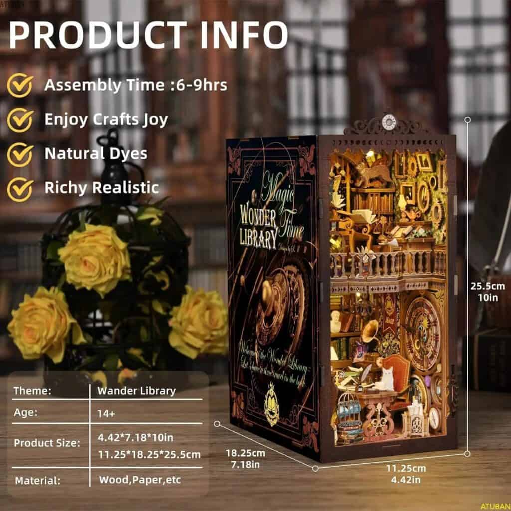 Book Nook La bibliothèque magique du temps des merveilles