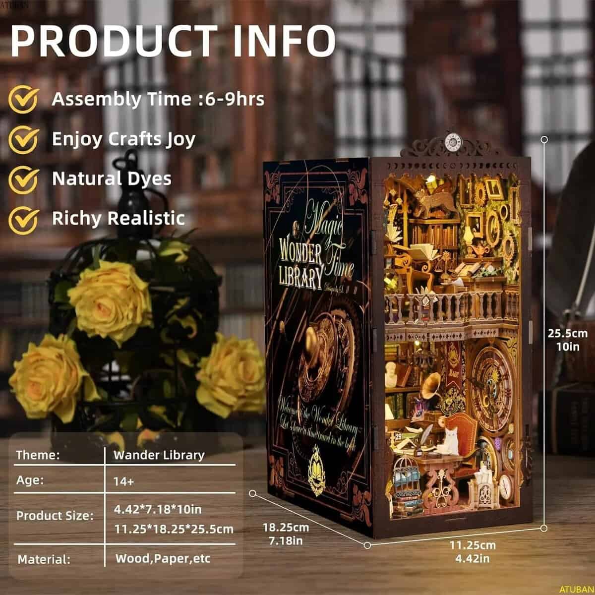 Book Nook La bibliothèque magique du temps des merveilles