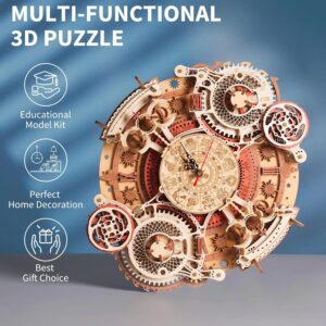 Puzzle 3D horloge murale du zodiaque en bois