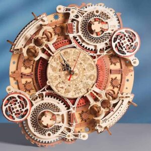 Puzzle 3D horloge murale du zodiaque en bois