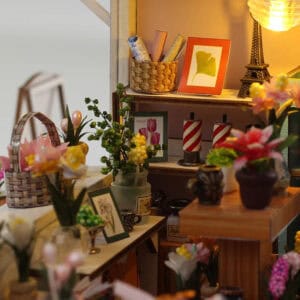 Maquette en bois Camion de fleurs