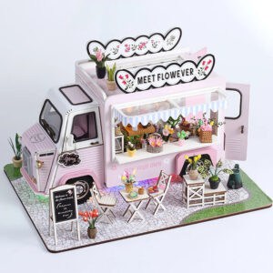 Maquette en bois Camion de fleurs