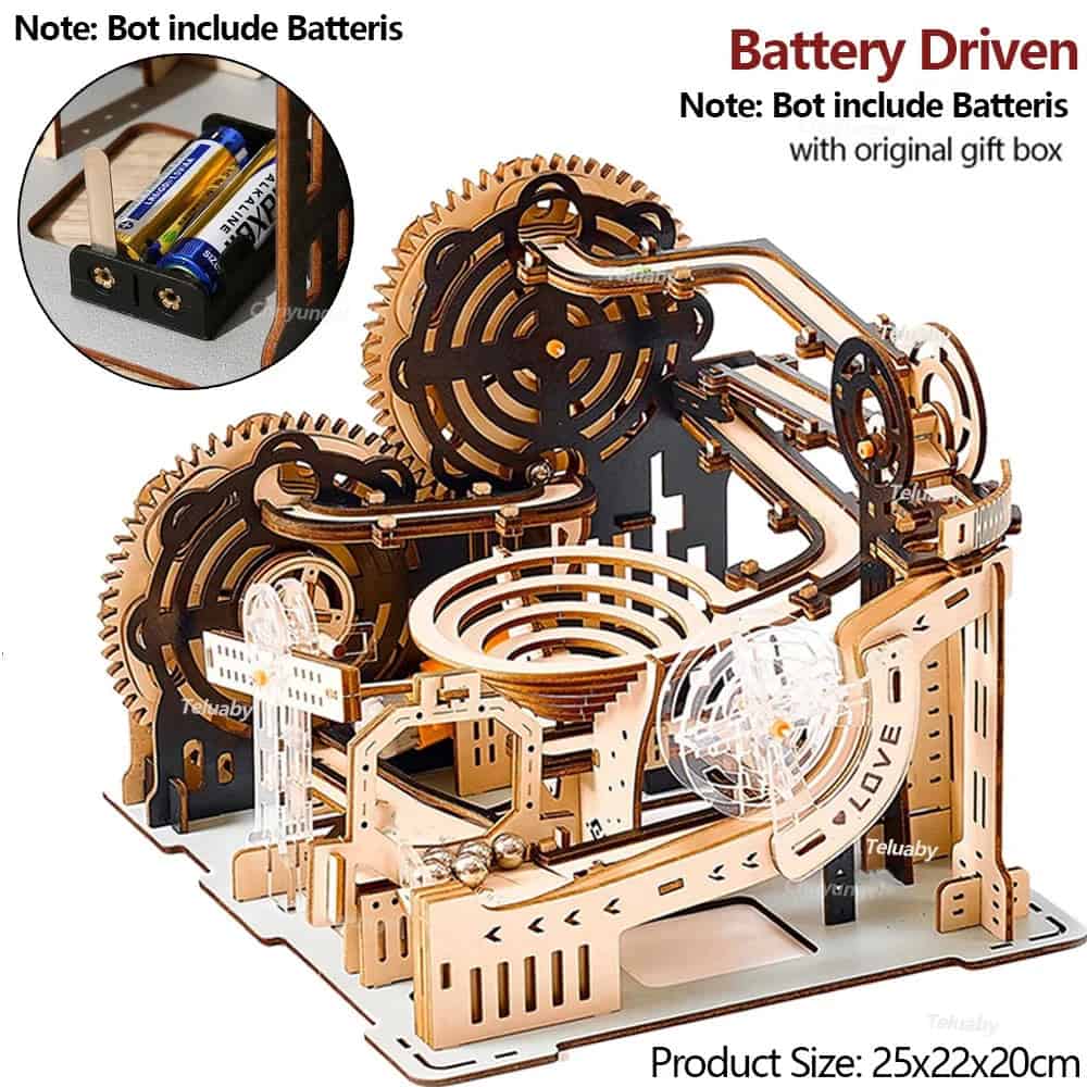 Puzzle 3D en bois circuit à billes