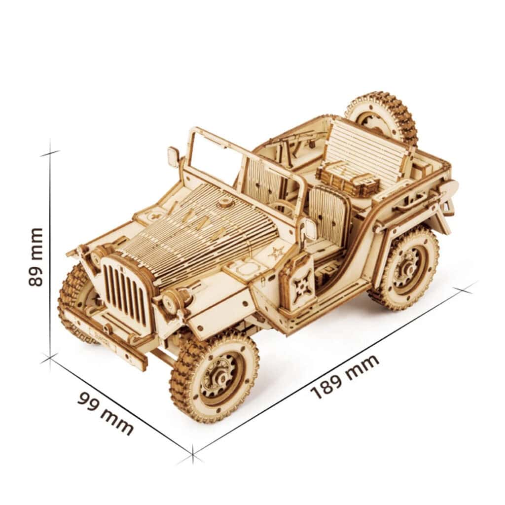 Maquette en bois voiture Vintage Jeep de l’armée
