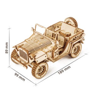 Maquette en bois voiture Vintage Jeep de l’armée
