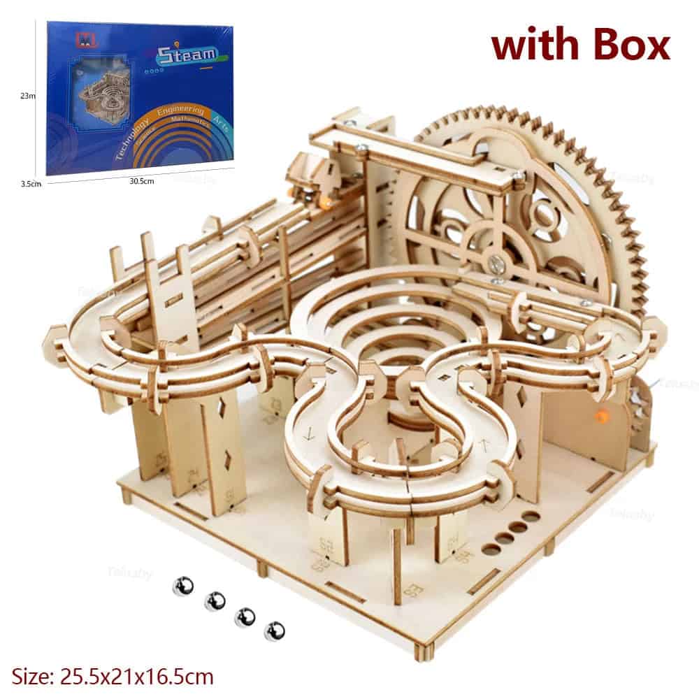 Puzzle 3D en bois circuit à billes