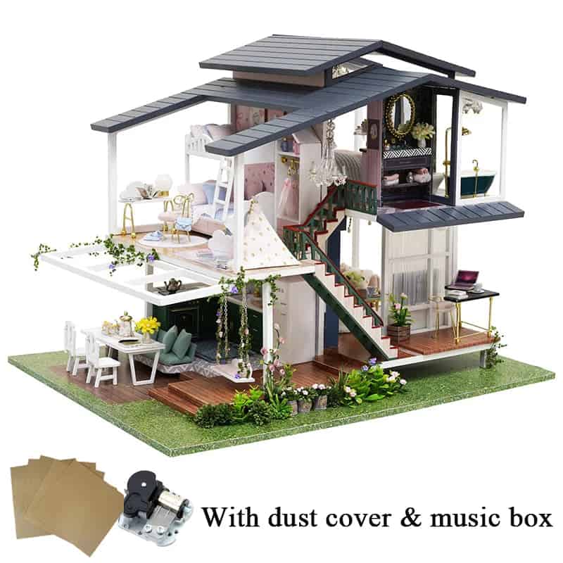 Maquette en bois Villa Élégante