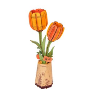 Puzzle 3d en bois Tulipes Oranges