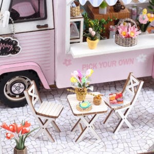 Maquette en bois Camion de fleurs