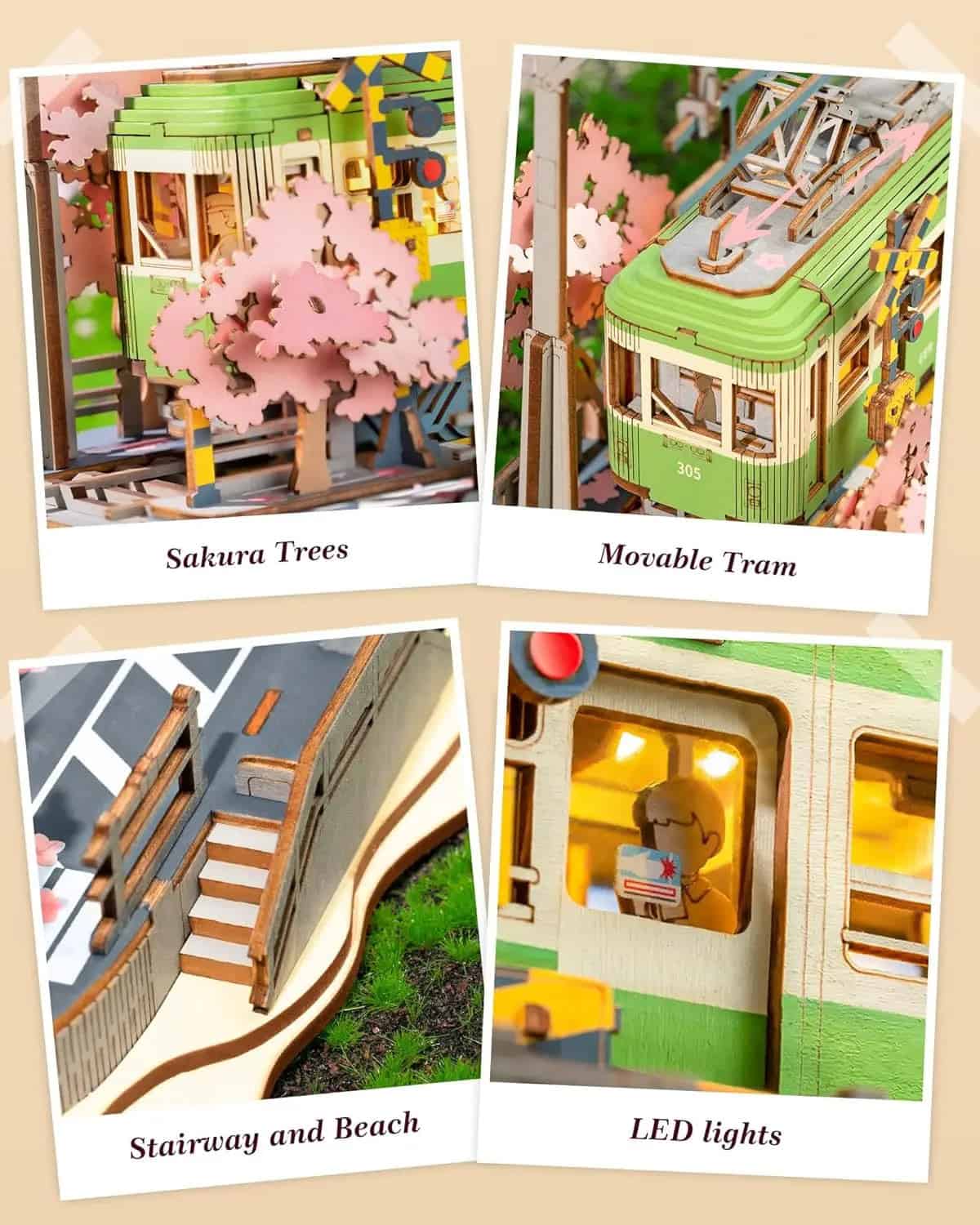 Puzzle 3D en bois Voyage de sakura