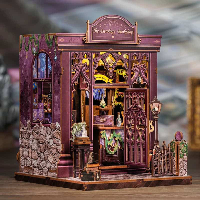 Booknook en bois Librairie d'astrologie