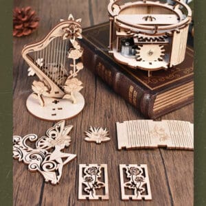 Boîte à musique fée en bois