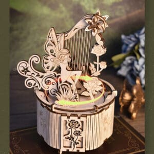 Boîte à musique fée en bois