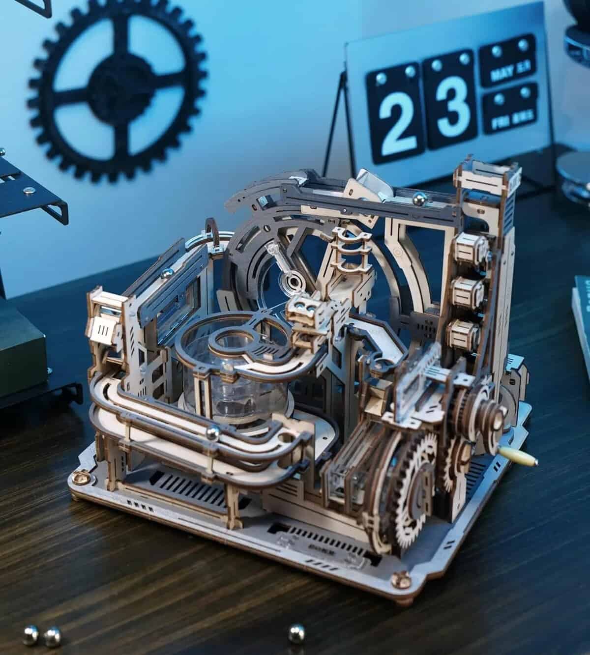 Puzzle 3D en bois circuit à billes