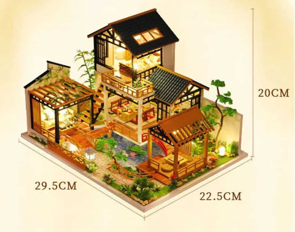 Maquette en bois maison japonaise luxueuse
