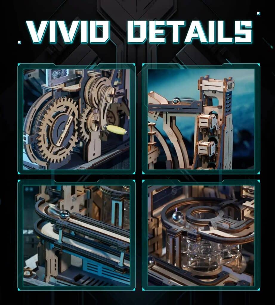 Puzzle 3D en bois circuit à billes