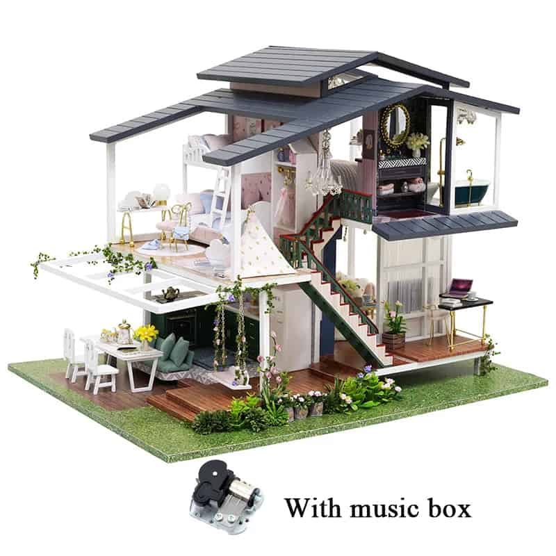 Maquette en bois Villa Élégante